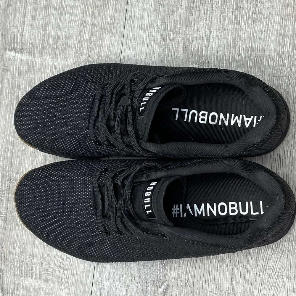 NOBULL Trainer Shoes Mens Size 9.5 Black SuperFabric Gum Sole Athletic Sneakers - Picture 12 of 12